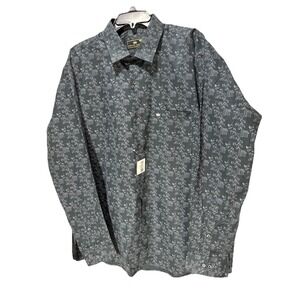 French Crown Men's Long Sleeve Shirt Sizes 48-3XL Geometric Pattern Button Down